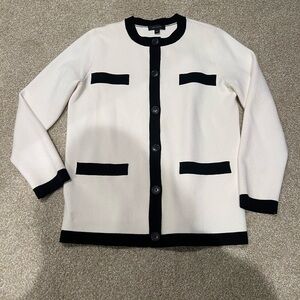 Ann Taylor Black and White Cardigan Sweater